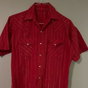 Pearl Snap Men’s Western Shirt Sparkle Stitching LG Cowboy 90’s